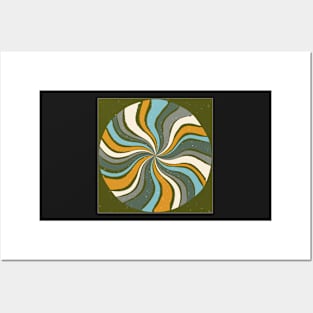 Groovy Retro Forest Inspired Boho Swirl Posters and Art